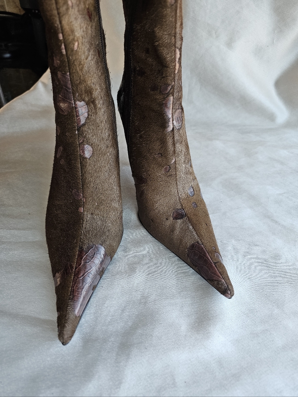 Jeffrey Campbell Proposal Boots in in Brown Croc Sz 6.5 - Picture 14 of 16